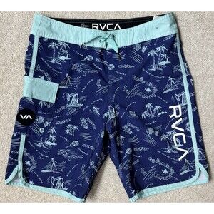 RVCA Boys 28 (16) "Nautre vs Industry" Swim Boardshorts